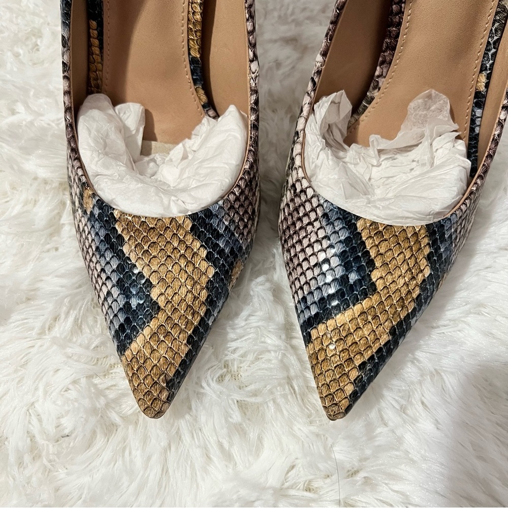 NWOB Steve Madden 8 Vala Snake Print Mobwife Pointed Toe Stiletto Sexy Pumps - Picture 8 of 12